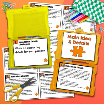 Main Idea Task Cards 2nd & 3rd Grade by Common Core Kingdom | TpT