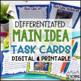 Main Idea Task Cards | Digital and Printable