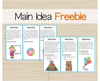 Preview of Main Idea Task Cards Freebie