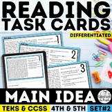Main Idea & Key Details Task Cards with Passages Questions