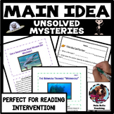 Main Idea Task Cards and Guided Mini Lessons Unsolved Mysteries