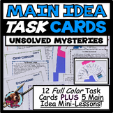 Main Idea Task Cards and Guided Mini Lessons Google Ready!