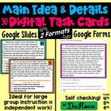 Main Idea Task Cards using Google Forms or Google Slides