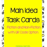 Main Idea Task Cards with QR Code Option- 2 Bonus Worksheets