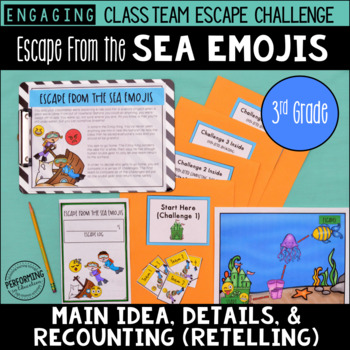 Preview of Main Idea Test Prep 3rd Grade Escape Room | Breakout Game