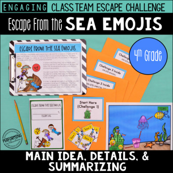 Preview of Main Idea Test Prep 4th Grade Escape Room | Breakout Game