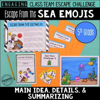 Preview of Main Idea Test Prep 5th Grade Escape Room | Breakout Game