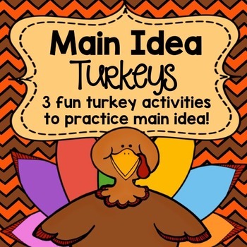 Preview of Main Idea Thanksgiving Turkeys Activity Pack