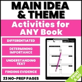Main Idea & Theme Activities and Graphic Organizers for AN