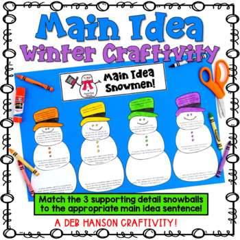 Preview of Main Idea Winter Craftivity: Matching Main Idea and Supporting Details Activity