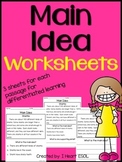Main Idea Worksheets