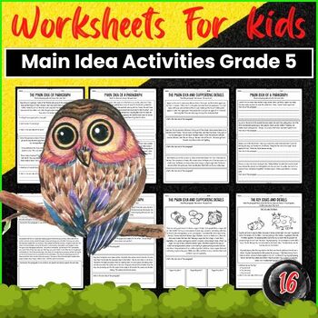 Preview of Main Idea Worksheets Grade 5 activities book