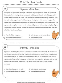 main idea and supporting details passages for third grade tpt