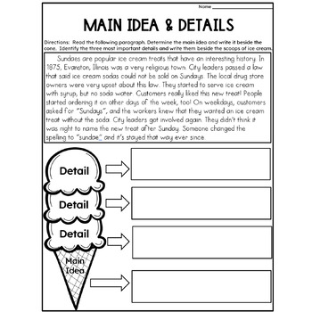 main idea worksheets with graphic organizers grades 2 3 by deb hanson