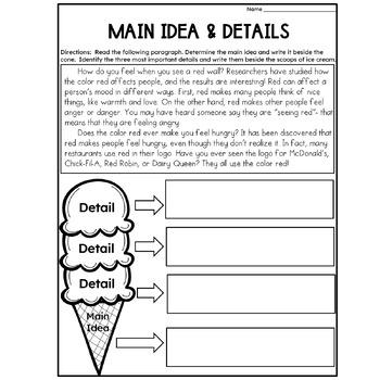 main idea lesson plan pdf