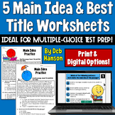 Main Idea and Best Title Worksheets for Test Prep for 4th 