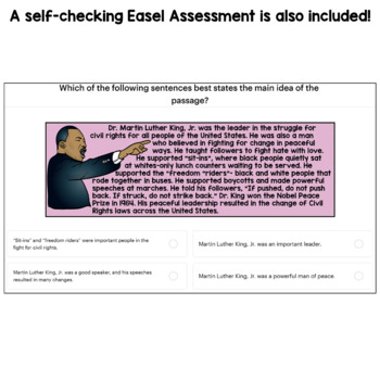 Main Idea and Best Title Worksheets- Martin Luther King (test prep)