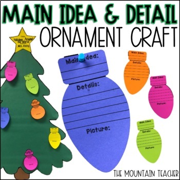 Preview of Main Idea and Details Graphic Organizers | Christmas Activities and Craft