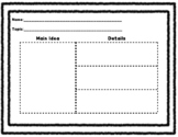 Main Idea and Detail Graphic Organizer