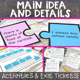 Main Idea and Details Activity Main Idea and Supporting De