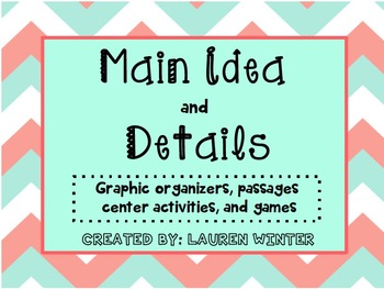 Main Idea and Details: Activities, Games, & Graphic Organizers | TpT