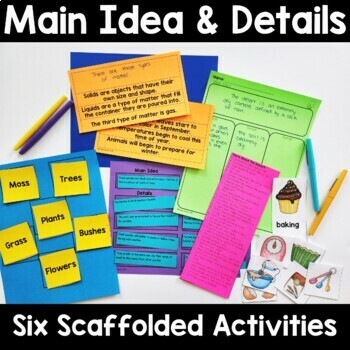 Preview of Main Idea and Details Activities - Scaffolded Practice - Intervention Activities