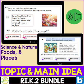 Preview of Main Idea and Supporting Details Boom Cards | Digital Task Cards Bundle