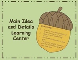 Main Idea and Details Center - fall tree theme