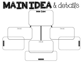 Main Idea and Details + Evidence Graphic Organizers by Denise Hill
