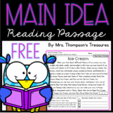 Main Idea and Details FREE Reading Comprehension Passage