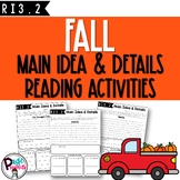 Main Idea and Details Fall Reading Activities with Graphic