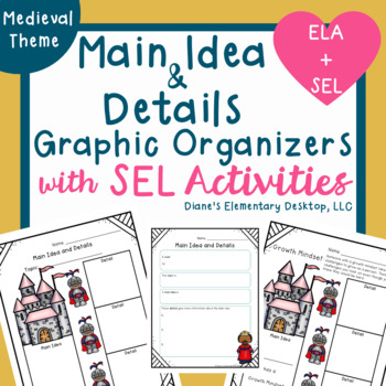 Preview of Main Idea and Details Graphic Organizers With SEL Activities | Medieval Knights