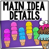 Main Idea and Details Ice Cream Craft | End of the Year Review