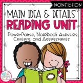 Main Idea and Details Nonfiction Reading Unit With Centers THIRD GRADE