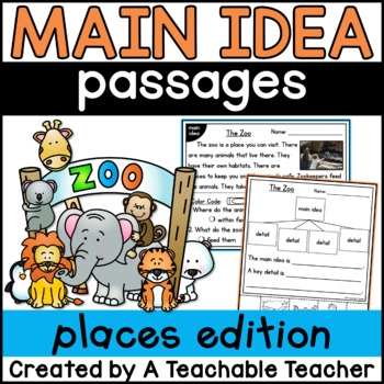 Preview of Main Idea and Supporting Details Passages & Graphic Organizers - Places Edition