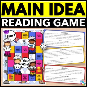 Preview of Main Idea & Supporting Key Details Task Cards Passages Game Reading Centers ELA