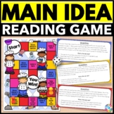 Main Idea & Supporting Key Details Task Cards Passages Gam