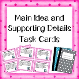 Main Idea and Details Task Cards FREEBIE (Optional QR Codes)