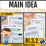 Main Idea and Details Worksheets, Passages, Task Cards RI.3.2 3rd Grade RI3.2
