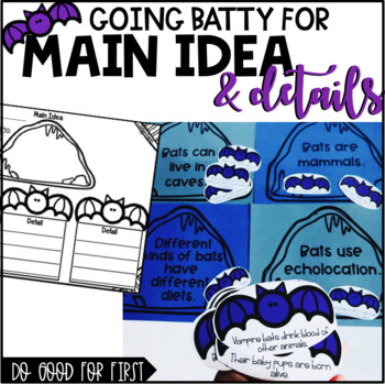 Preview of Main Idea and Details - using facts about bats!
