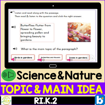 Preview of Main Idea and Key Details About Science And Nature | Boom Cards