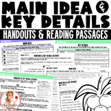 Main Idea and Key Details Activities | 3rd Grade | RI.3.2