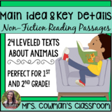 Main Idea and Key Details- Animal Passages and Graphic Organizers