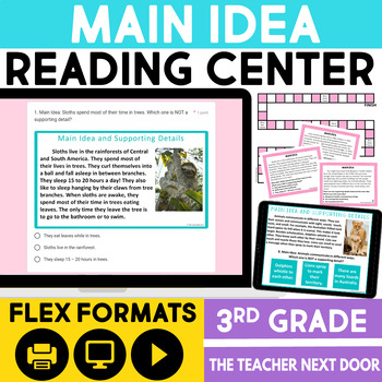 Preview of Main Idea and Key Details Reading Center - Main Idea Reading Game