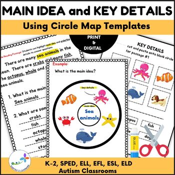 Preview of Main Idea and Key Details Reading Comprehension With Graphic Organizer