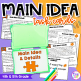 Main Idea and Key Details Task Cards 4th 5th Grade Center 