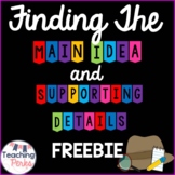 Main Idea and Supporting Details Freebie