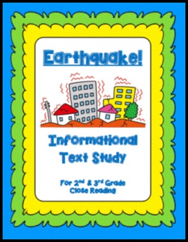 Preview of Main Idea and Supporting Detail Practice for "Earthquake" Close Read Grades 2-3