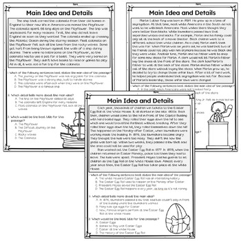 main idea and supporting details 11 monthly worksheets by deb hanson