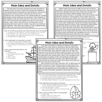 Finding supporting details worksheets